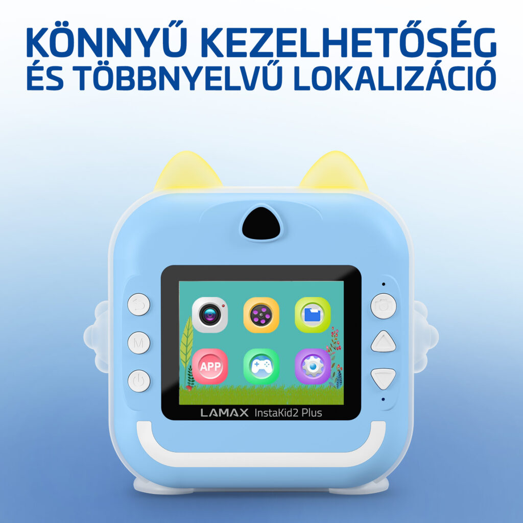 LAMAX InstaKid2 AI Plus Blue Hőpapíros gyerek fényképező Kék - Image 4